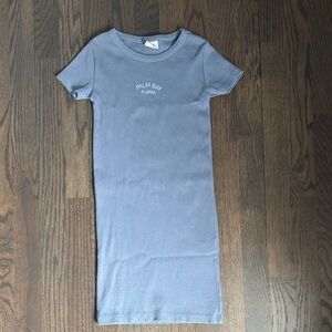 NWOT Girls Light Blue Ribbed Tee Dress, sizes 8/9 and 9/10